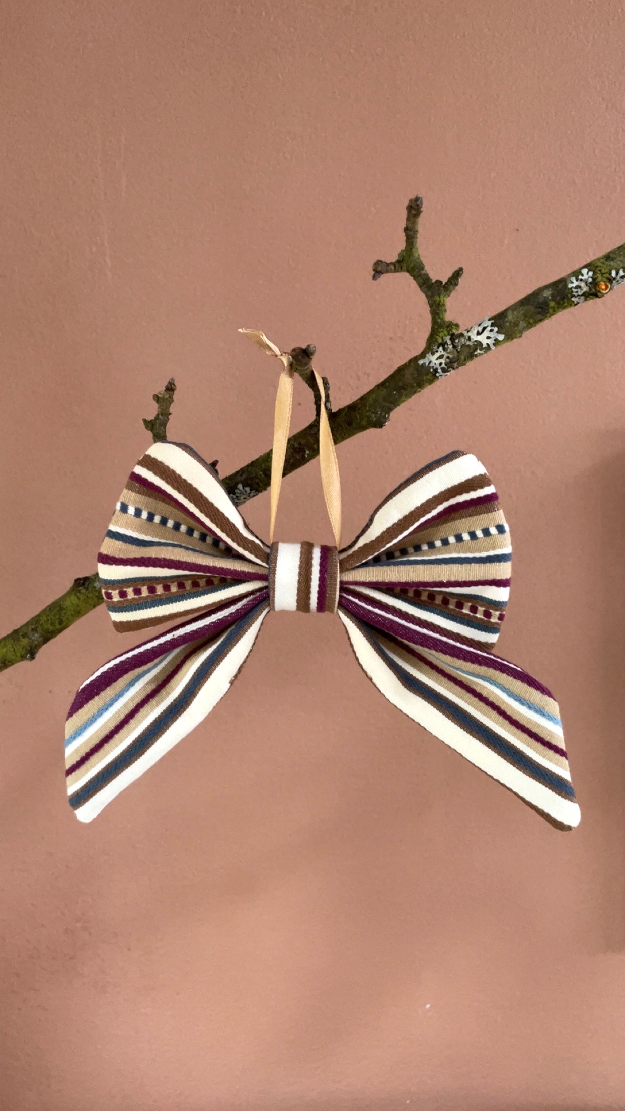 Sløjfe lille - stribet bomuld