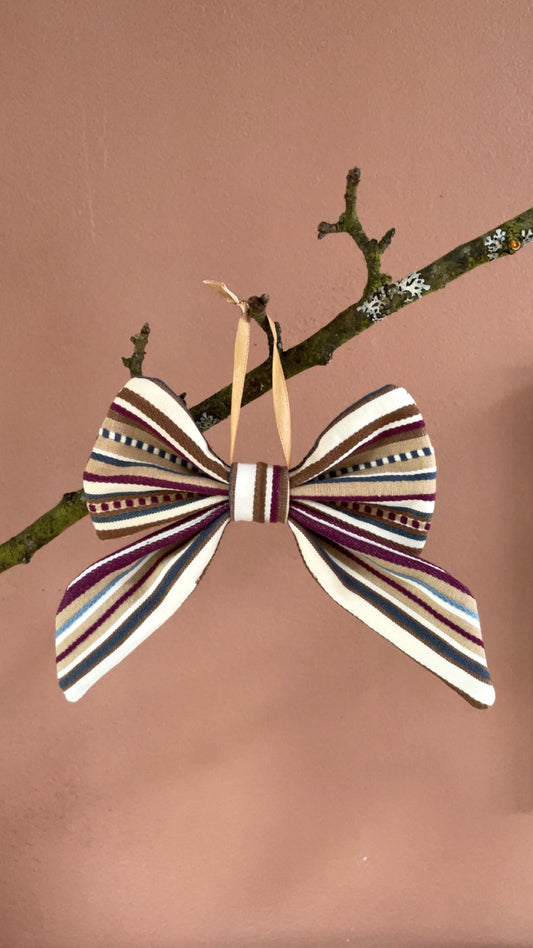 Sløjfe lille - stribet bomuld