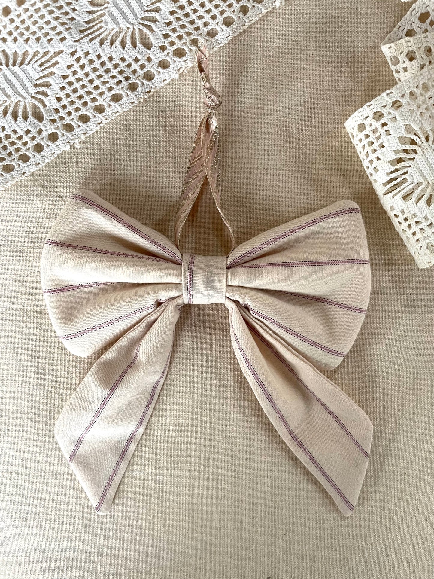 Sløjfe lille - lys Rosa/beige