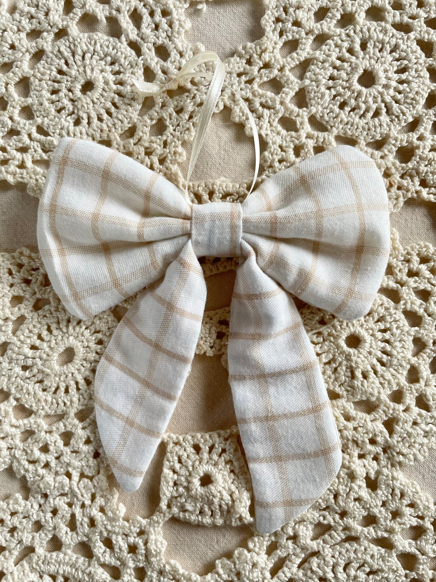 Sløjfe lille - ternet bomuld