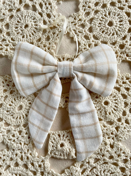 Sløjfe lille - ternet bomuld