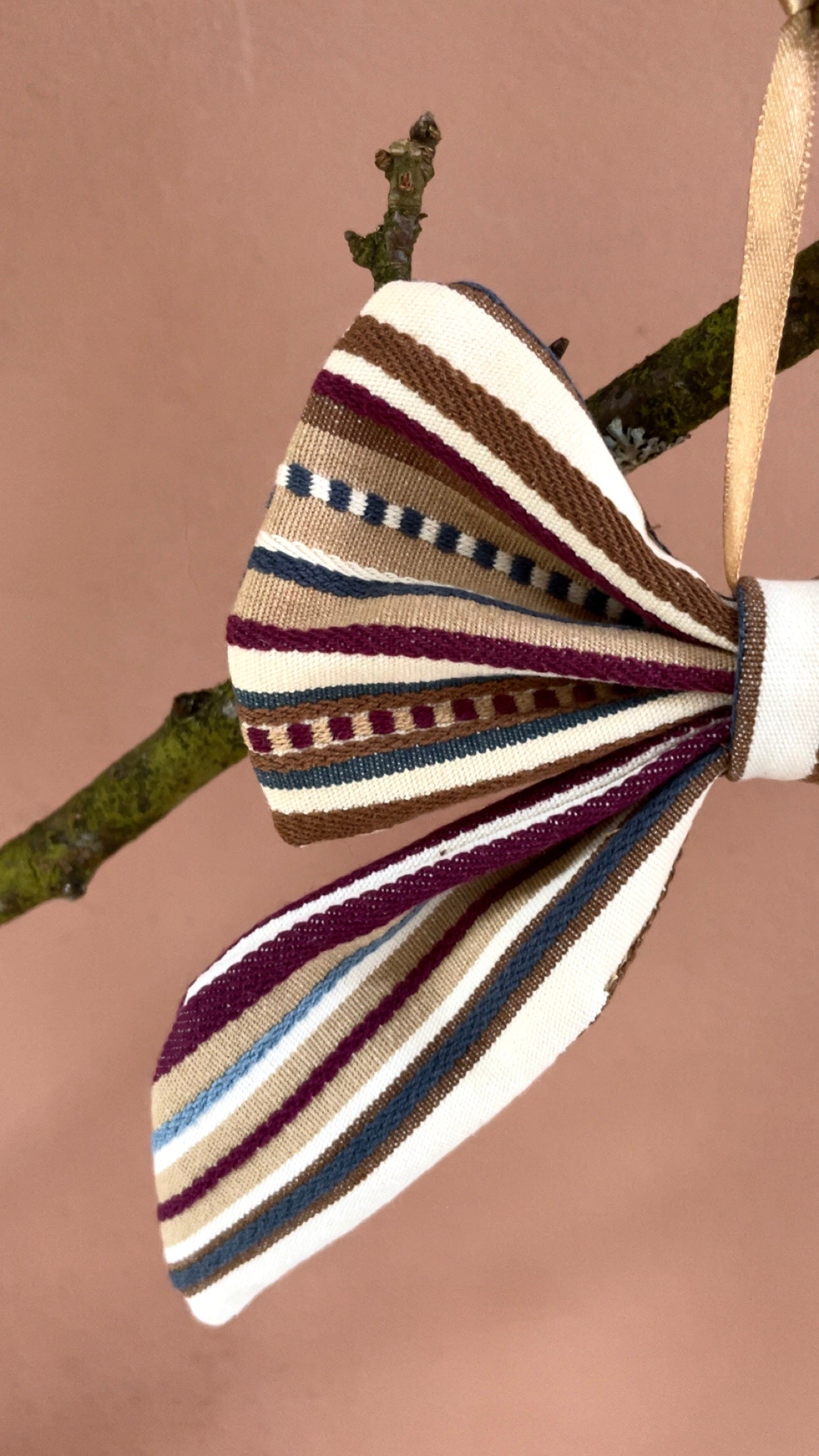 Sløjfe lille - stribet bomuld