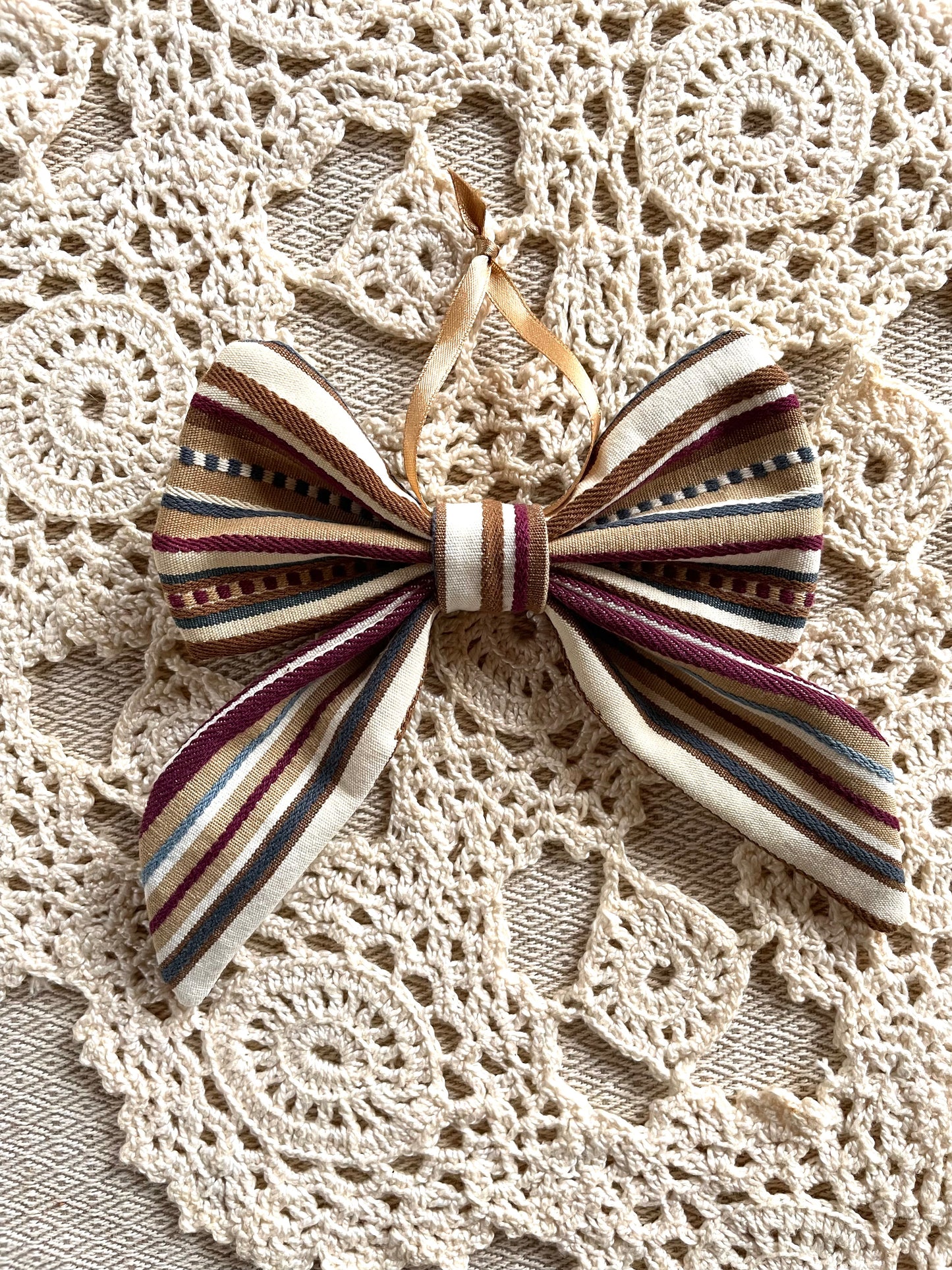 Sløjfe lille - stribet bomuld