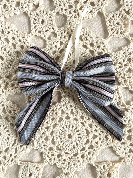Sløjfe lille - stribet silke